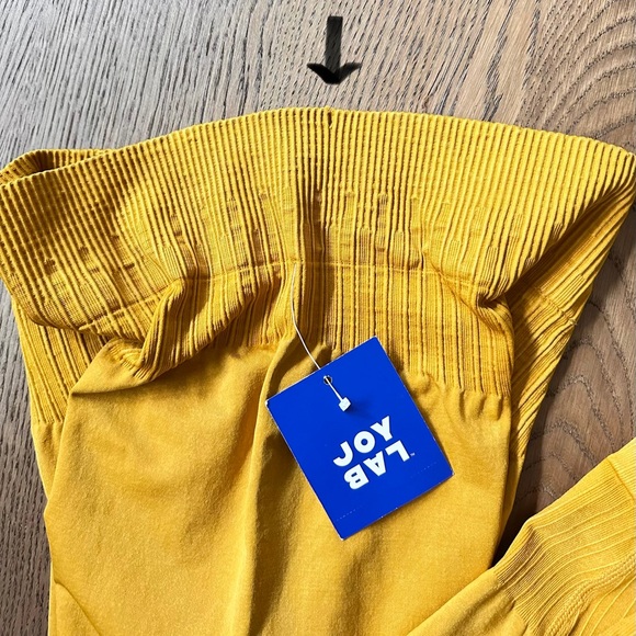 NWT. Joylab mustard yellow high waisted crop athletic leggings Size L - Picture 9 of 12